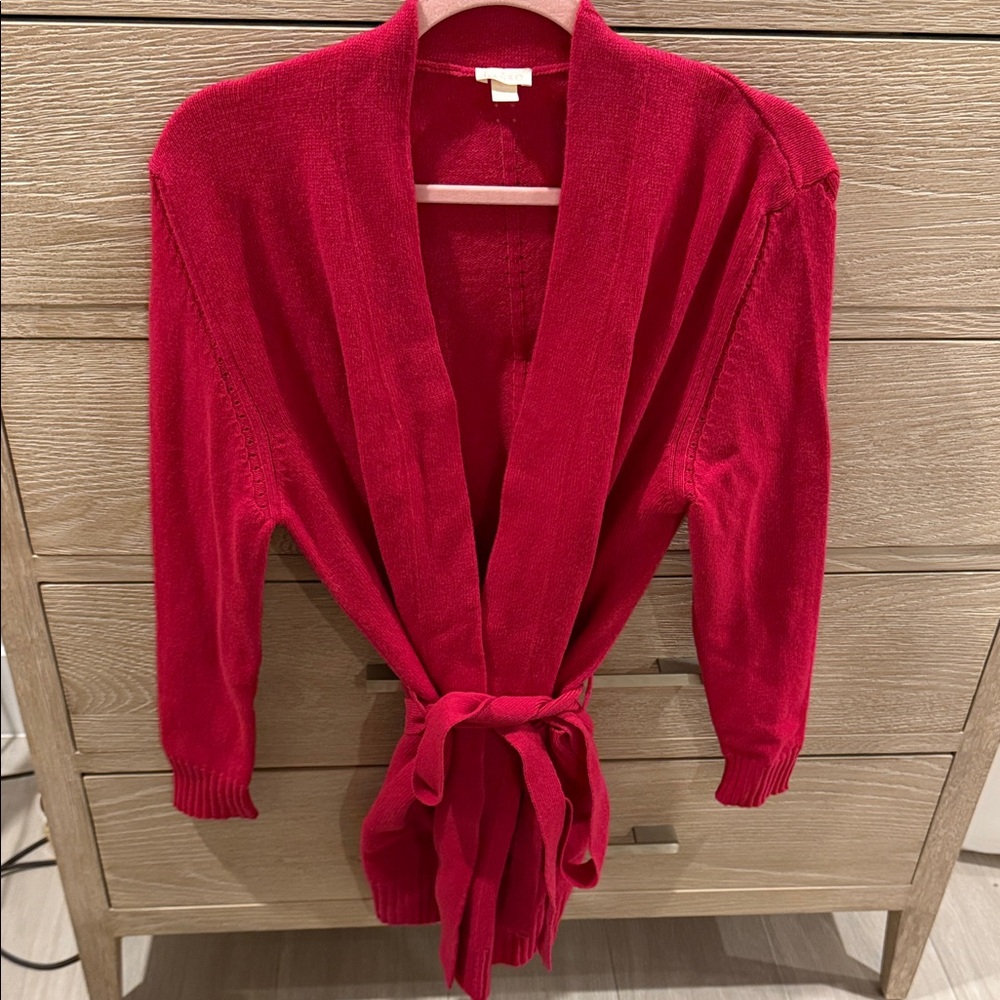 Hanro Reddish pink wool Women's Cardigan Sweater-XS
